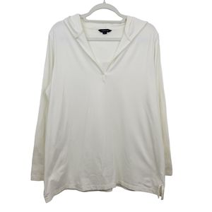 Lands' End Off-White Pullover Sweater Shirt Size Med With Stain